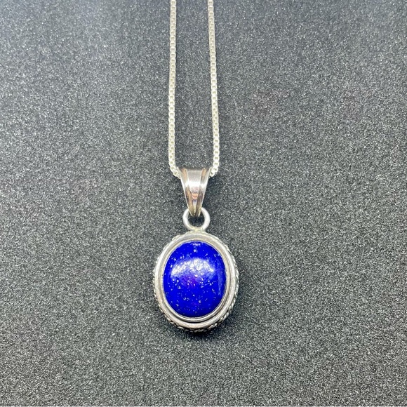 Sterling Silver Lapis Lazuli Necklace - Picture 4 of 7
